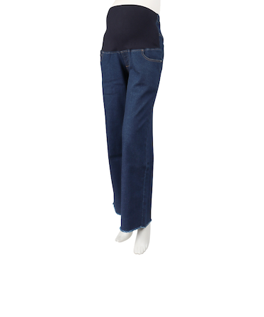 セルフチョキチョキ　デニムストレートパンツ ネイビー