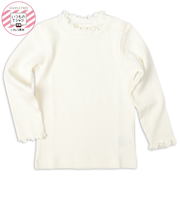 [ベビー]いつものTシャツ　長袖　テレコ素材　アイボリー