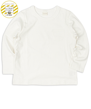 [キッズ]いつものTシャツ　長袖　天竺素材　オフホワイト