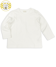 [ベビー]いつものTシャツ　長袖　天竺素材　オフホワイト