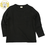 [キッズ]いつものTシャツ　長袖　天竺素材　ブラック