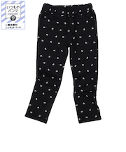 [キッズ]いつものパンツ10分丈 裏毛　レギュラー　柄 ブラック