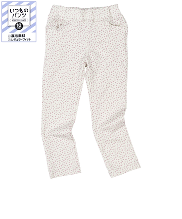 [キッズ]いつものパンツ10分丈 裏毛　レギュラー　柄 ピンク