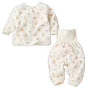 [ベビー]お着替え応援　長袖パジャマ　かぶり　アニマル　アイボリー