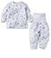 [ベビー]お着替え応援　長袖パジャマ　前開き　くま　サックス
