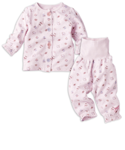 [ベビー]お着替え応援　長袖パジャマ　前開き　うさぎ　パープル