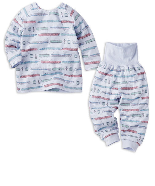 [キッズ]お着替え応援　長袖パジャマ　かぶり　電車　サックス