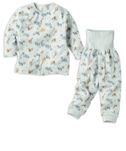 [キッズ]お着替え応援　長袖パジャマ　前開き　アニマル　ペパーミント