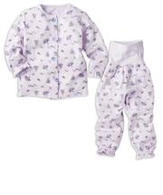 [キッズ]お着替え応援　長袖パジャマ　前開き　お城　パープル