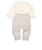 [ベビー]はじめての　長袖パジャマ　ロンパース　シロクマ