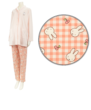 [授乳仕様]長袖パジャマ　ミッフィー　ピンク