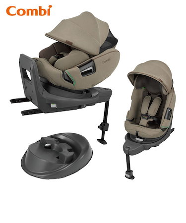 〇[ISOFIX取付×回転式]THE S premium R129 エッグショック VA プレミアムグレージュ 2025年モデル チャイルドシート