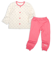 [キッズ]長袖パジャマ　ハート ピンク