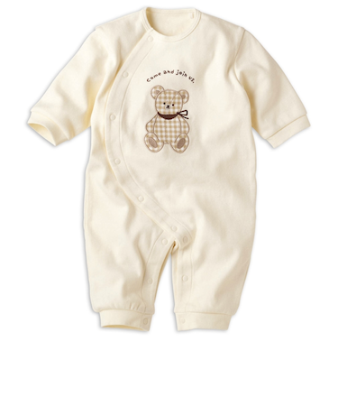 長袖　プレオール　アップリケ　ベージュ