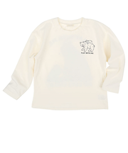 [キッズ]長袖Tシャツ　バックプリント　オフホワイト