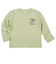 [キッズ]長袖Tシャツ　バックプリント　キミドリ