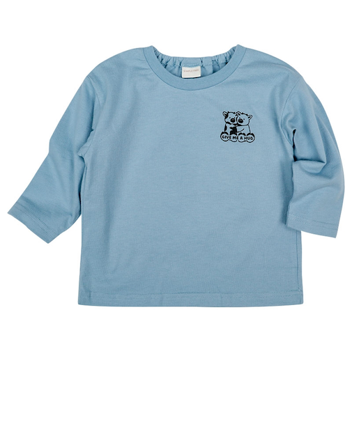 [ベビー]長袖Tシャツ　バックプリント　サックス