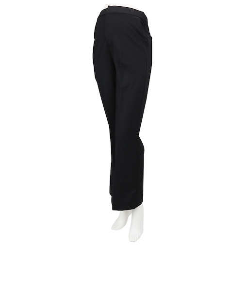 ジョーゼットセミフレアパンツ　ブラック