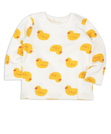 [ベビー]長袖　Tシャツ　総柄　イエロー