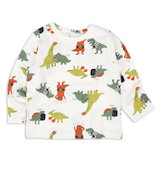 [ベビー]長袖　Tシャツ　総柄　グリーン