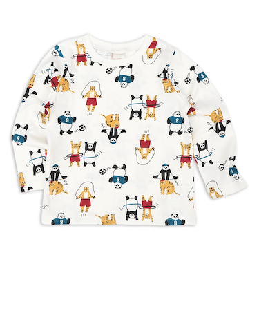 [キッズ]長袖　Tシャツ　総柄　ブラック