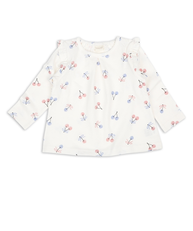 [ベビー]長袖　Tシャツ　総柄　ピンク