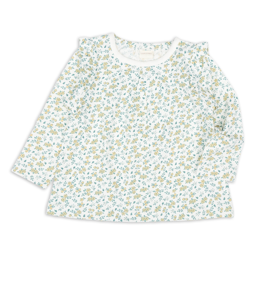 [ベビー]長袖　Tシャツ　総柄　イエロー