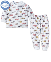 [キッズ]ねんね応援　長袖　パジャマ　くるま　サックス