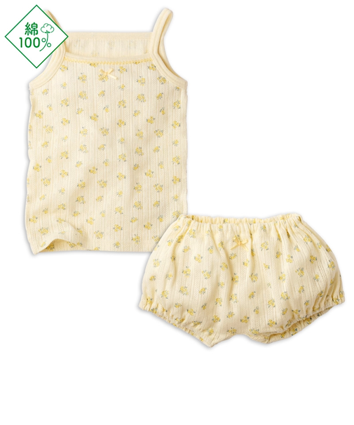 [ベビー]セットアップインナー　キャミソール　小花　アイボリー