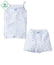 [キッズ]セットアップインナー　キャミソール　小花　サックス