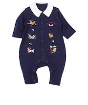 長袖 プレオール 襟付き 刺繍モチーフ いぬ