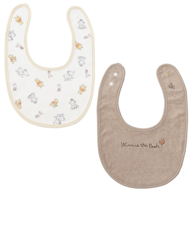 スタイ2枚組　くまのプーさん　総柄&ワンポイント