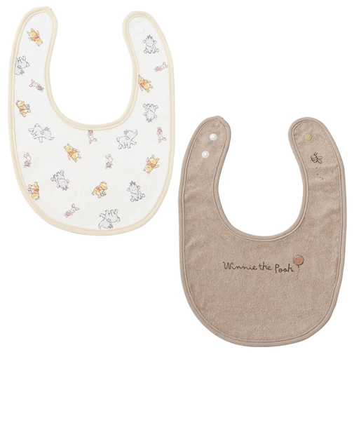 スタイ2枚組　くまのプーさん　総柄&ワンポイント