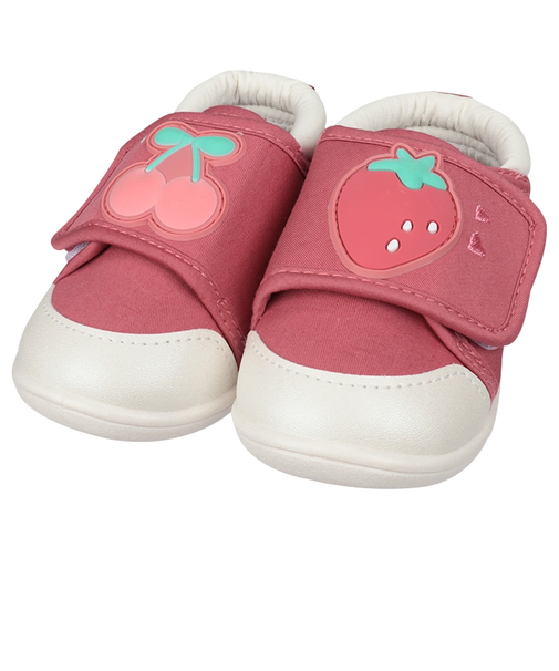 [12.5～14.5cm]ベビーシューズ　デカモチーフ ピンク