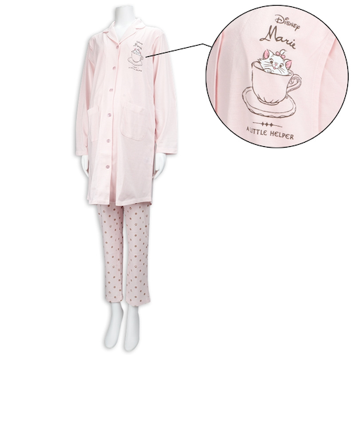 [両脇授乳口付き]長袖パジャマ　マリー　ピンク