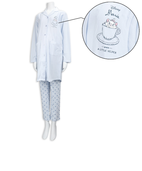 両脇授乳口付き]長袖パジャマ マリー サックス｜アカチャンホンポの