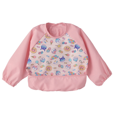 長袖 エプロン アンパンマン ピンク