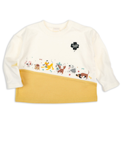 [ベビー]長袖Tシャツ　切替　ディズニー　アイボリー