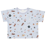 [ベビー]半袖Tシャツ　総柄　ディズニー　サックス