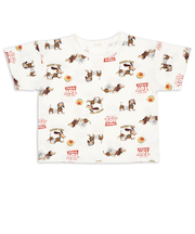 [キッズ]半袖Tシャツ　総柄　ディズニー　オフホワイト