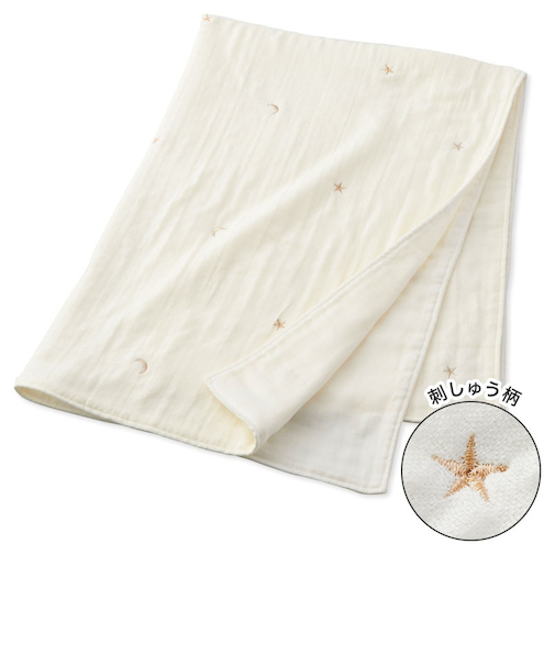 6重ガーゼケット 星月