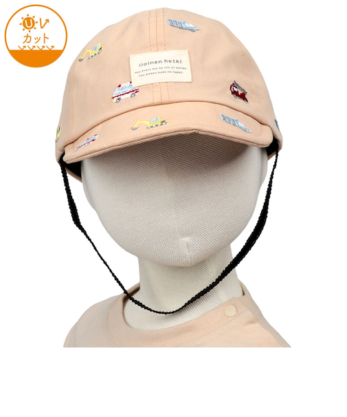 [48～54cm]キャップ　総柄刺繍　ベージュ