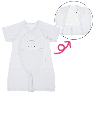 半袖　ドレスオール　肌着付　サックス