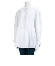 長袖ティアードブラウス　オフホワイト