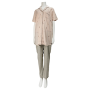 [授乳口付き]ママとお腹の赤ちゃんにやさしい半袖パジャマ　アイス　ベージュ