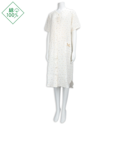 [授乳仕様]半袖ワンピース　モスリンガーゼ　クリーム