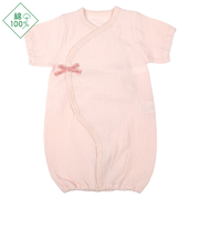 半袖ドレスオール　モスリンガーゼ　ピンク