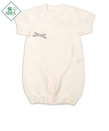 半袖ドレスオール モスリンガーゼ アイボリー