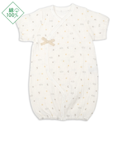 半袖ドレスオール　モスリンガーゼ　クリーム