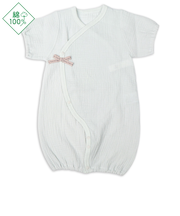 半袖ドレスオール　モスリンガーゼ　ペパーミント